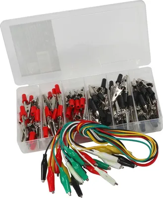 Produktbild von Krokodilklemmen Sortiment 80 teilig + Kabelverbinder Messleitung Set 10 teilig
