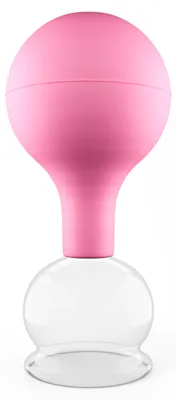 Produktbild von Pulox Schröpfglas aus Echtglas diverse Größen und Farben pink 40mm