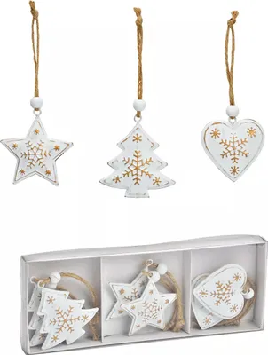 Produktbild von Baumschmuck Herz Stern Baum 12er Set