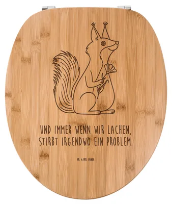 Produktbild von Mr. & Mrs. Panda holz toilettensitz Eichhörnchen Blume - Transparent - Geschenk, Motivation Bilder, Klobrille, Spaß, Lachen, WC Sitz, Sprüche, Toilettenbrille, WC-Brille