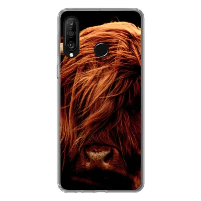 Produktbild von MuchoWow® Handyhülle Schutzhülle Hülle für Huawei P30 Lite Schottischer Highlander - Kuh - Hörner - Porträt - Tiere Silikon Softcase Handy Hülle - Handyhülle