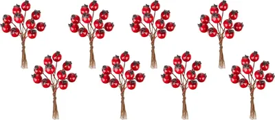 Imagen del producto de Decoración MagicHome Navidad, escaramujos rojos, 9x9x4 cm, paquete de 8 uds.