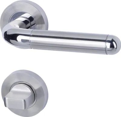 Produktbild von Alpertec WC-Rosettengarnitur Solid 4 Edelstahl silber rund
