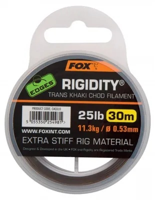 Zdjęcie produktu dla Fox, żyłka przyponowa Edges Rigidity Chod Filament, 30 metrów, kolor khaki