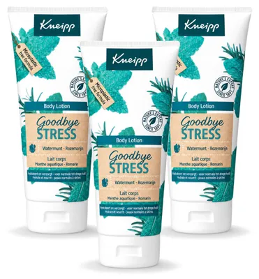 Produktbild von 3 x Kneipp Goodbye Stress Bodylotion – Wasserminze & Rosmarin – 200 ml - Vorteilspackung - 3 Stücke