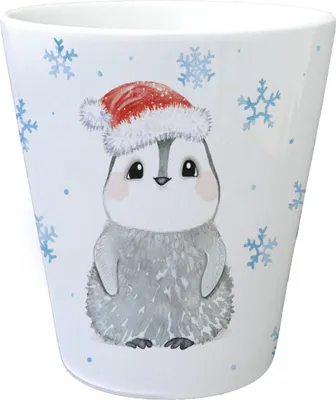 Produktbild von Pinguin mit Weihnachtsmütze Blumentopf