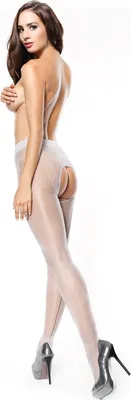 Productafbeelding van MI P211 panty's, open kruis, zilver, 20 denier, maat L/XL