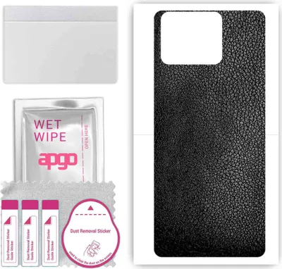 Produktbild von apgo Rückseite Schutzfolie, Skin, kompatibel mit Asus ZenFone 11 Ultra, Hinten Displayschutzfolie aus Vinylfolie, kratzfest, einfache Montage - Schwarzes Leder