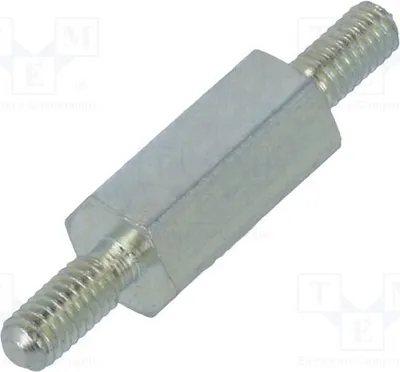 Obrázok produktu pre 10 kusov distančných objímok so závitom, vonkajší priemer: M2,5, dĺžka: 10 mm, šesťhranný profil. 422X10 – distančné prvky