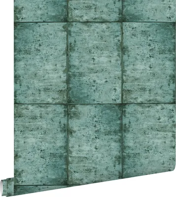Produktbild von ESTAhome Tapete Zinkplatten Smaragdgrün 53 cm x 10.05 m
