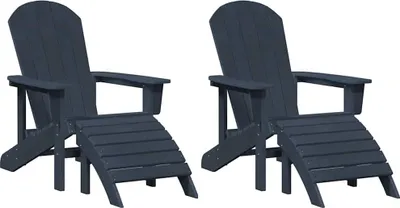 Produktbild von vidaXL Gartenstuhl 2 pcs Marineblau 83 x 74 x 92 cm Polyethylen