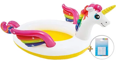 Produktbild von INTEX 57441NP - Baby Pool - Einhorn (272x193x104cm) + Reparaturflicken