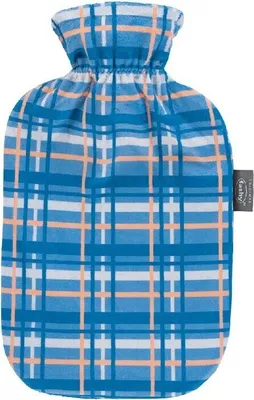 Produktbild von Fashy Wärmflasche Flauschbezug Karodesign 2 ltr. blau
