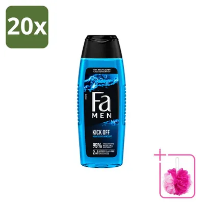 Productafbeelding van 20 x Fa Men Douchegel - Watermuntgeur - 250 ml - Voordeelverpakking - 20 stuks