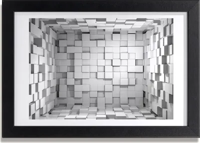 Produktbild von Bild 30x20 MDF-Rahmen, Wandkunst Würfel