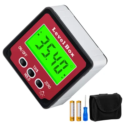 Produktbild von Digitaler LCD Winkelmesser Neigungsmesser, Winkelsucher Inklinometer, Winkelmessgerät