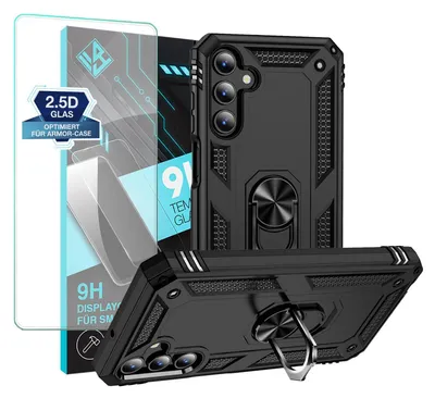 Produktbild von Armor Outdoor Handyhülle für Samsung Galaxy A15 / A15 5G Handy Panzer Case Schutzhülle mit 9H Displayglas Displayschutz Farbe: Schwarz