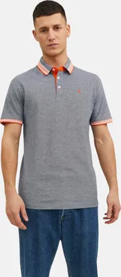 Image de Polo Jack&Jones 12136668-NAVYBLAZER-NEON pour Homme