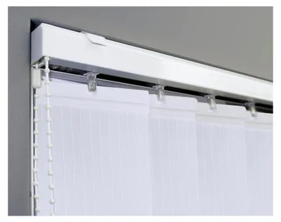 Produktbild von Vertikaler Lamellenvorhang in Weiß - Breite 100 bis 250 cm - Höhe 250 cm (kürzbar) Lamellenbreite 89 mm