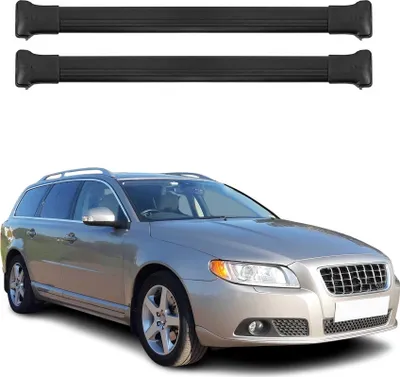Image de OMAC Barres de toit en aluminium pour Volvo V70 III 2008-2016 Noir 2Pcs