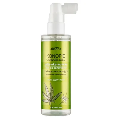 A bottle of hair conditioner with a spray nozzle.