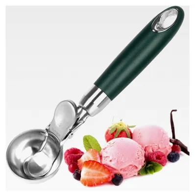 Produktbild von Eisportionierer aus Edelstahl mit Auslöser und komfortablem Griff für Eiscreme, Backen und Melonenausstechen