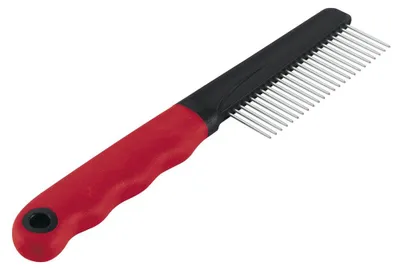 Immagine prodotto di pettine per animali 20,2 x 1,6 cm gomma/acciaio rosso/nero