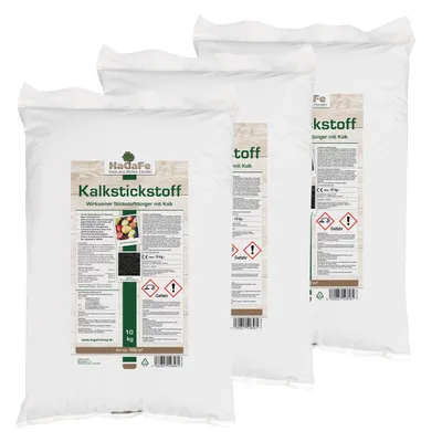 Produktbild von HaGaFe Kalkstickstoff, Stickstoffdünger, Kalkdünger, gegen Krankheiten, für die Bodenhygiene 30kg (3 x 10kg)