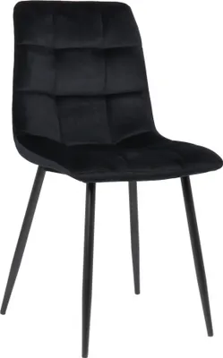 Produktbild von CLP Esszimmerstuhl Tilde Bezug gepolstert gesteppt mit Rückenlehne bis 150 kg schwarz Material Samt