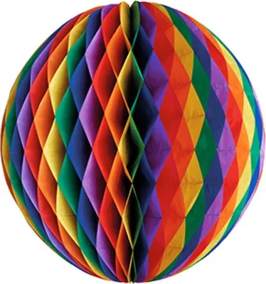 Produktbild von PAPSTAR Wabenball Ø30cm Rainbow schwer entflammbar