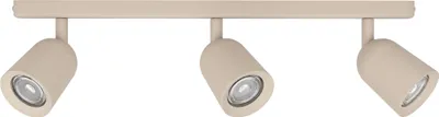 Imagen del producto de Lámpara de techo EGLO, modelo Camaldoli, con 3 focos. Foco de techo con tres luces ajustables, fabricado en acero de color arena, con casquillo GU10