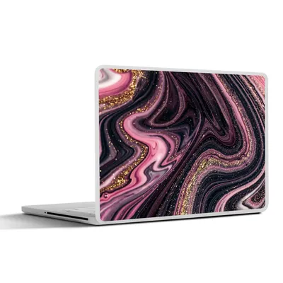 Produktbild von MuchoWow® Laptop Aufkleber Sticker Cover Marmoroptik - Rosa - Lila - Gold - Luxus - Marmor 25x18 cm - Laptop-Deko