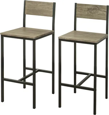 Produktbild von SoBuy 2-er Set Barhocker Barstühle mit Rücken-Lehne Thekenstühle mit Fußstütze, Sitzhöhe 67 cm FST53x2