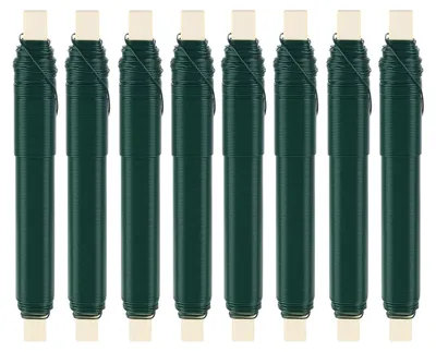 Blumendraht 8 Rollen, 0,7 mm, je 35 m, grün, für Garten & DIY