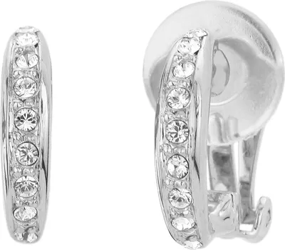 Produktbild von Traveller Ohrclip - Silverfarbe - Preciosa Crystals - Halb Creole - Platiniert - 15x3 mm - 157322