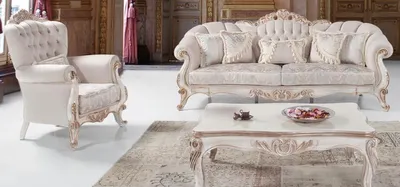 Produktbild von Casa Padrino Luxus Barock Wohnzimmer Set Hellgrau / Weiß / Antik Bronze - 2 Sofas & 2 Sessel & 1 Couchtisch - Wohnzimmer Möbel im Barockstil - Edel & Prunkvoll