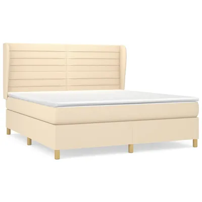 Produktbild von vidaXL Boxspringbett mit Matratze Creme 180x200 cm Stoff
