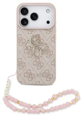 Obrázok produktu pre Guess – Hardcase 4G Classic Logo s popruhom obal na iPhone 17 Pro – ružový
