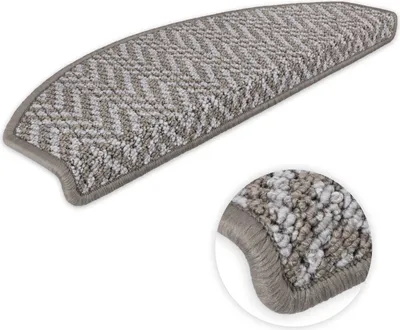 Produktbild von Stufenmatten Amsterdam Halbrund Taupe 15 Stück