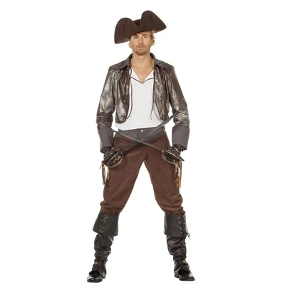 Produktbild von Herren Piraten Kostüm (Shirt, Weste & Hose) Größe: 50 (M)