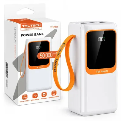 Produktbild von Teltech Powerbank Notfallakku 5A 22,5W + Kabel Type-C / Lightning