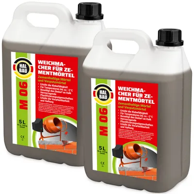 Obrázok produktu pre Plastifikátor do stavebných mált 10L Nahrádza vápno v murovacích a omietacích maltách Pre teploty do -2°C HALBAU M06