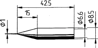 Produktbild von Ersa Lötspitze Serie 842, BD/1,0 mm, bleistiftspitz, 1 Stück 0842BD/SB