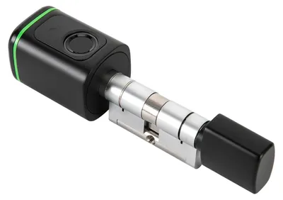 Zdjęcie produktu dla Inteligentny zamek do drzwi – elektroniczny wkładka bębenkowa – wkładka zabezpieczająca do mieszkania, hotelu, domu – czarna