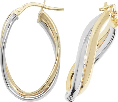 Produktbild von 9 Karat (375) Bicolor Gold Damen - Creolen / Ohrringe - 25mm*7mm; TRS15984