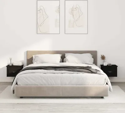 Immagine prodotto di Comodini a parete 2 pezzi neri 41,5x36x28 cm
