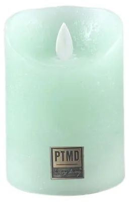 Productafbeelding van Ptmd Led stompkaars op batterijen S saliegroen 7,5 x 10 cm