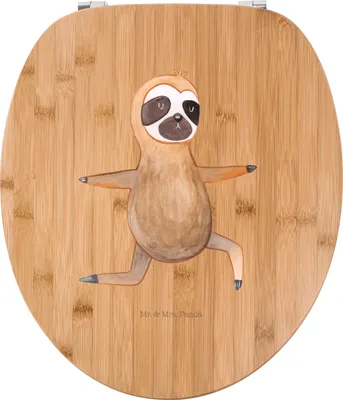 Produktbild von Mr. & Mrs. Panda wc deckel mdf Faultier Yoga - Transparent - Geschenk, Lieblingstier, Deko, Sitz, Meditation, Brille, Toilettenbrille, Klobrille, Namaste, WC-Sitz