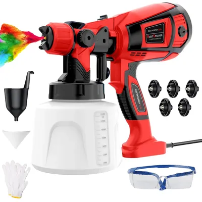 Productafbeelding van Elektrische spuitpistool, 6 spuitmonden, 3 spuitmodi, rood