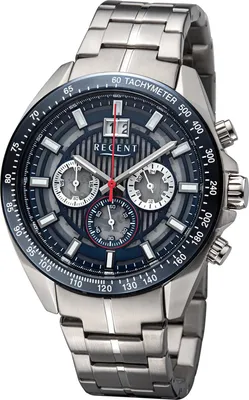 Regent 11150795 Herren-Chronograph Stahl/Schwarz 1